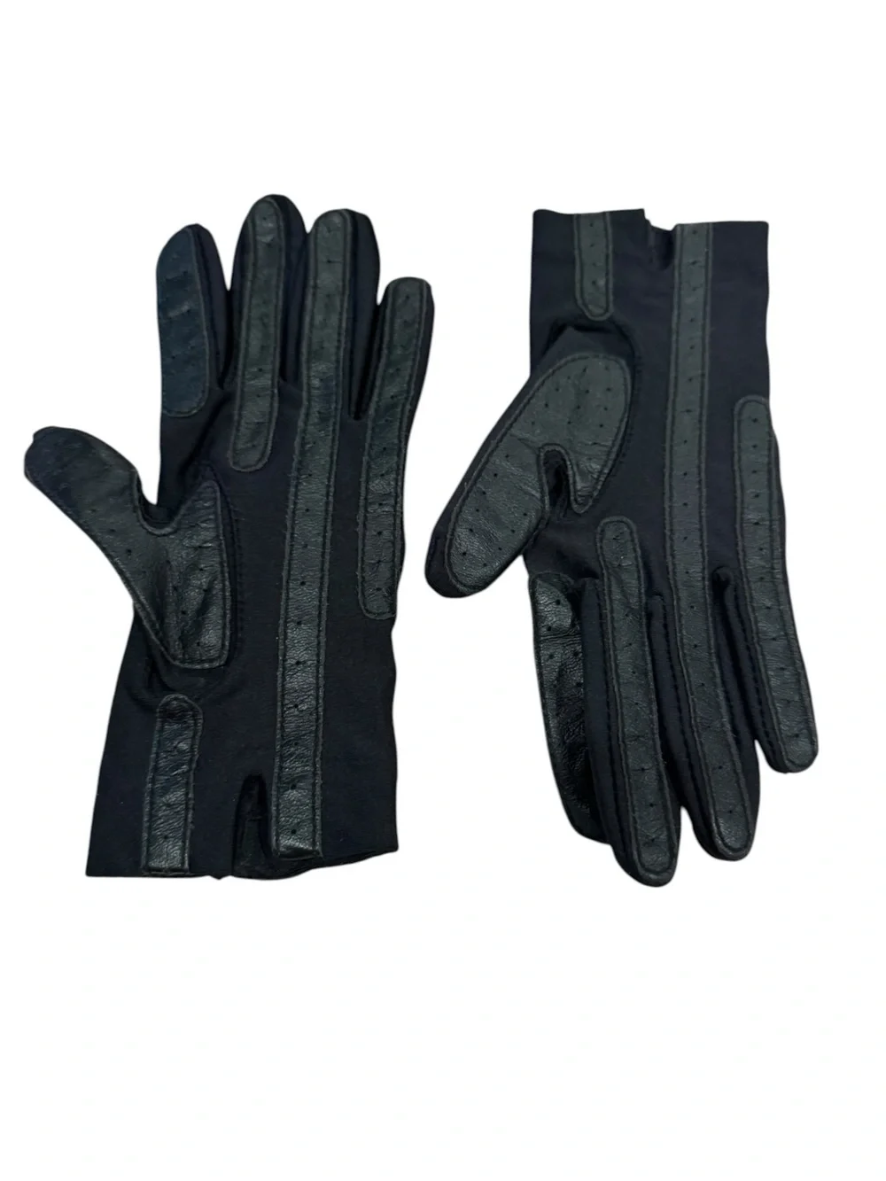 Vintage Black Chevron Detail Driving Gloves